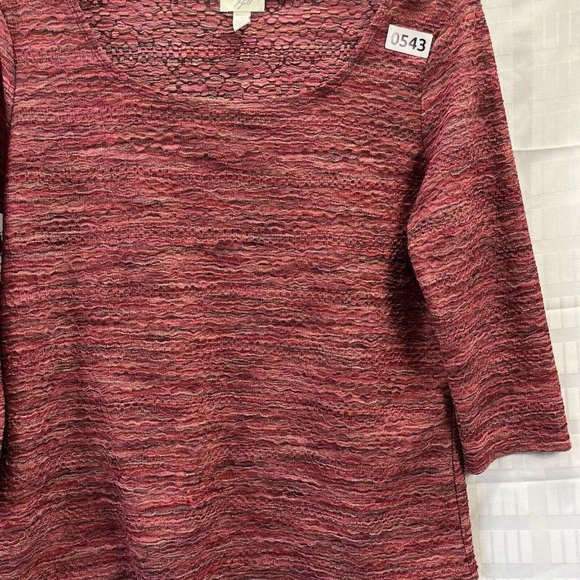 J Jill Women's top Pullover Multicolor Textured Shirt Size M - Picture 9 of 12